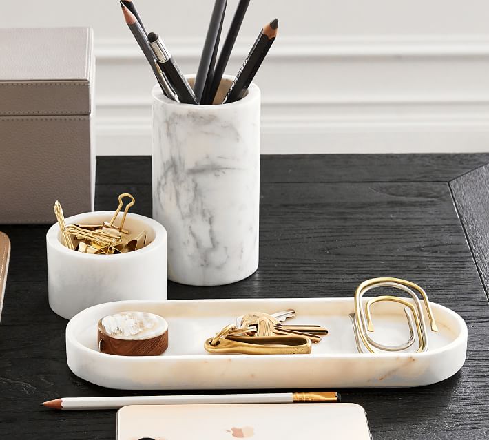 Marble Desk Accessories Collection Pottery Barn