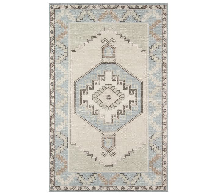 Lenora Persian Style Rug Light Blue Pottery Barn