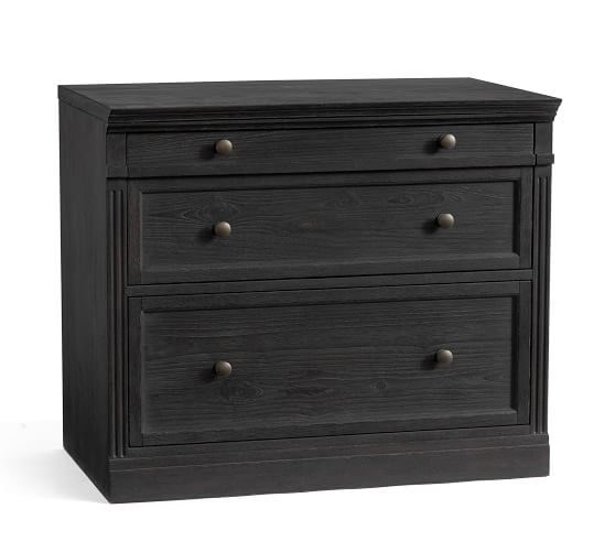 Livingston Double 2 Drawer Lateral Filing Cabinet With Top Pottery Barn