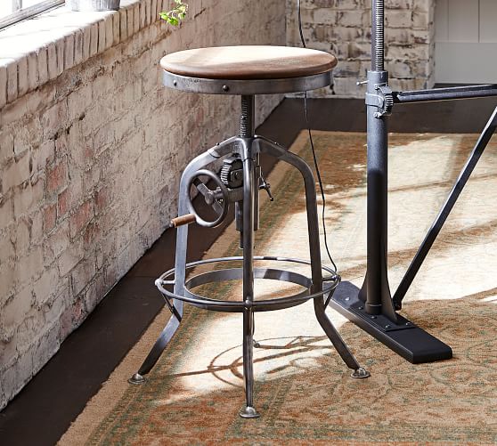Shop Pittsburgh Adjustable Height Barstool from Pottery Barn on Openhaus