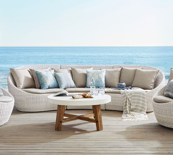 Build Your Own Torrey All Weather Wicker Curved Sectional Components White Wash Pottery Barn - White Wicker Sectional Patio Furniture Build Your Own Torrey All Weather Wicker Curved Sectional Components White Wash Pottery Barn - White Wicker Sectional Patio Furniture