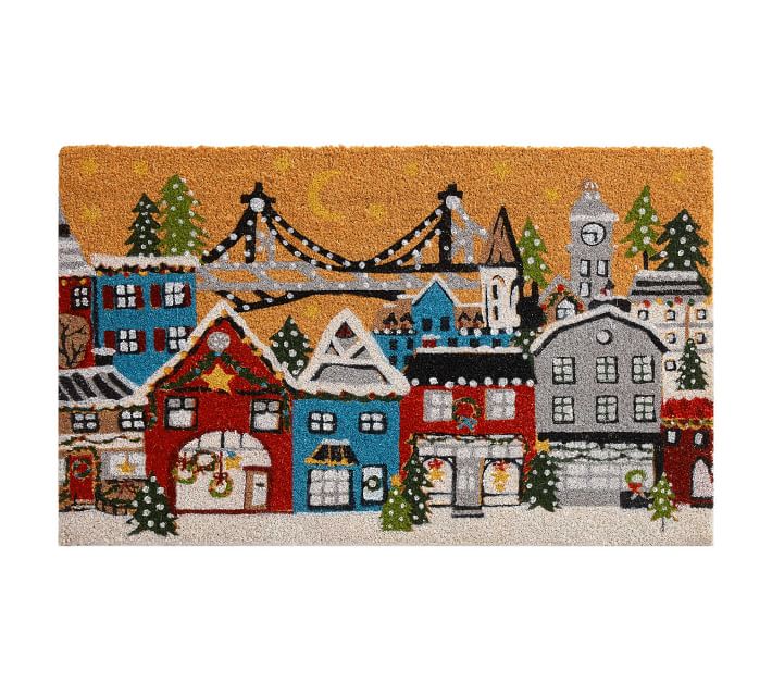 Christmas in the City Doormat | Pottery Barn