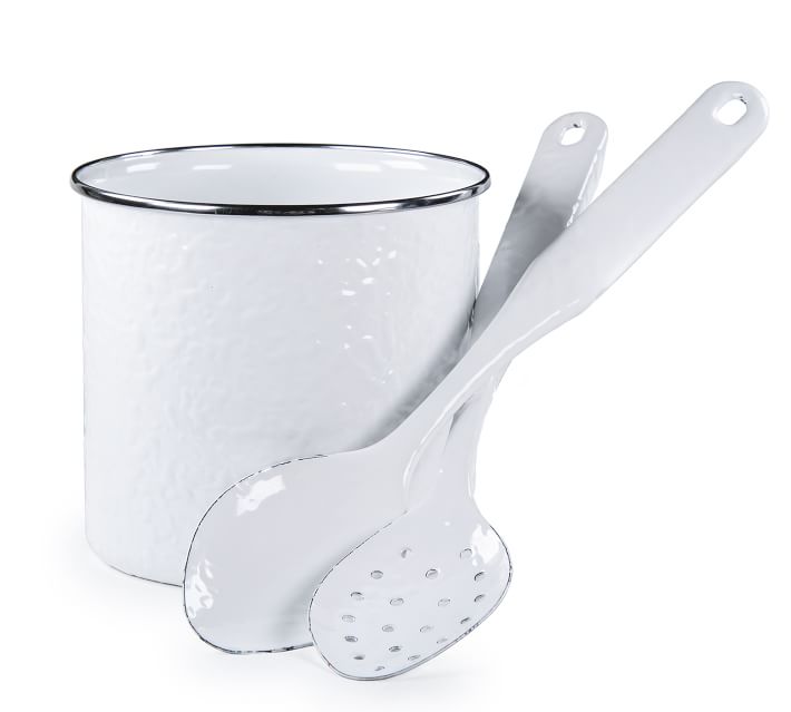 Enamel Utensil Holder & Serving Utensil Set Pottery Barn