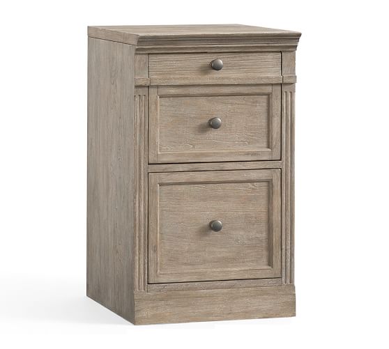 Gray Wash Livingston Single 2 Drawer Filing Cabinet Pottery Barn