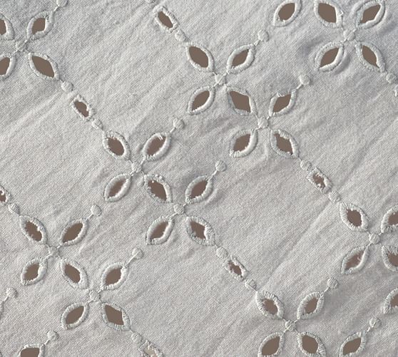 white eyelet tablecloth