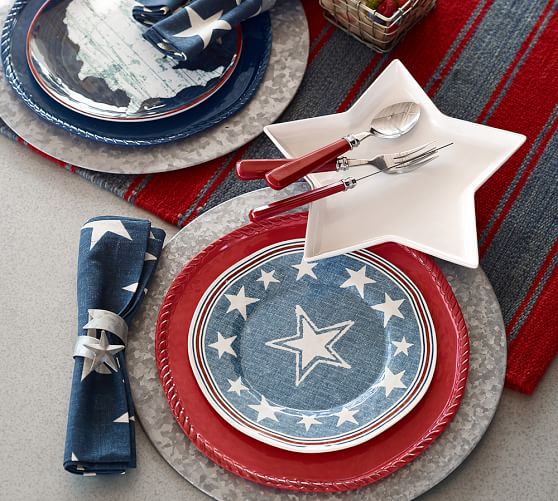 Star Shaped Melamine Salad Plate Set Of 4 Pottery Barn