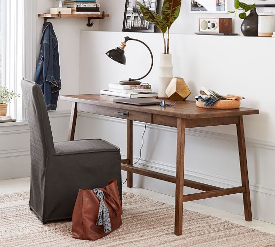 Mateo 56 Rustic Desk With Drawer Pottery Barn