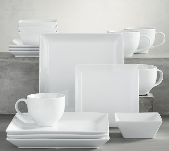 Great White Square Dinnerware | Pottery 