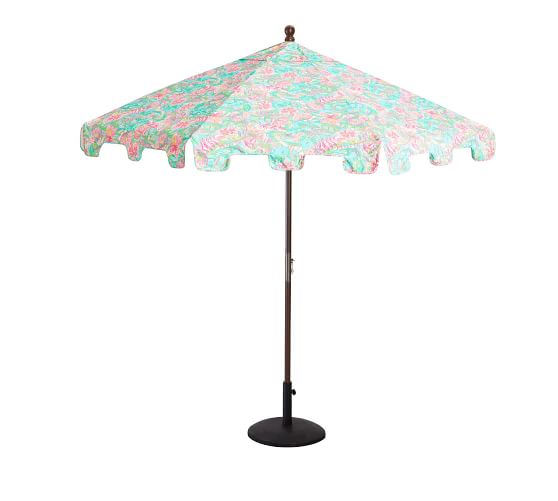 Lilly Pulitzer Lilly Of The Jungle Capri Outdoor Market Umbrella Outdoor Umbrellas Pottery Barn