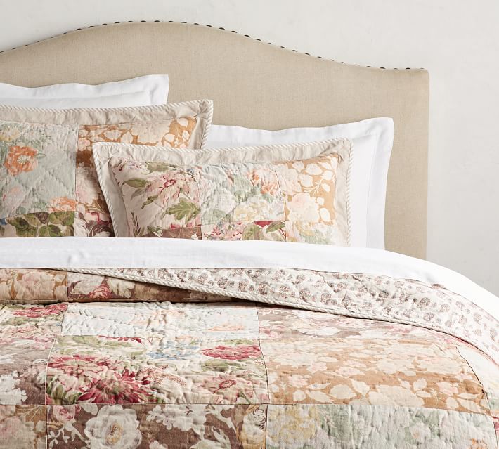 Carolina Floral Patchwork Reversible Cotton Quilt Sham Pottery Barn