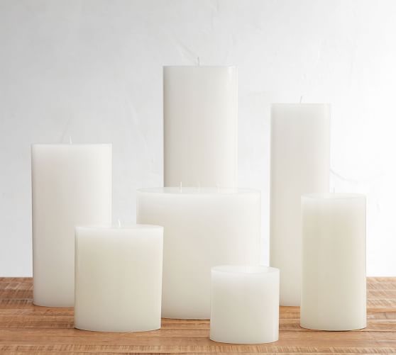 white pillar candles