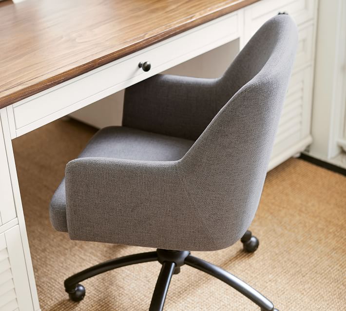Dublin Upholstered Swivel Desk Chair Pottery Barn