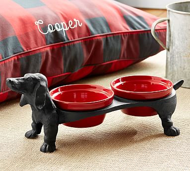 Dachshund Dog Bowl Stand | Pottery Barn