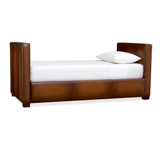 Turner Leather Daybed with Trundle Pottery Barn
