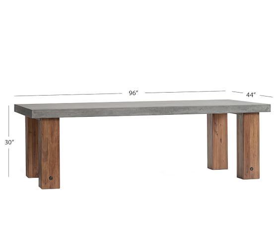 Abbott Concrete Fsc Acacia Chunky Leg 96 Dining Table Brown Pottery Barn - Chunky Wood Round Coffee Table Abbott Concrete Fsc Acacia Chunky Leg 96 Dining Table Brown Pottery Barn - Chunky Wood Round Coffee Table