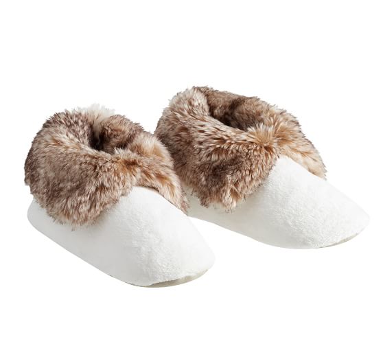 faux fur bootie slippers
