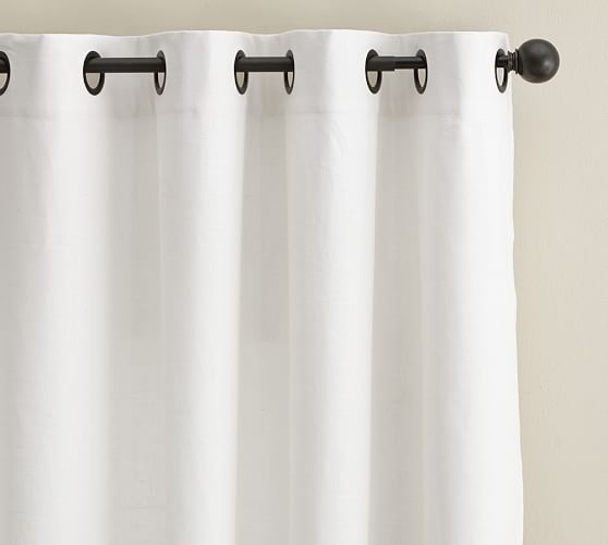 Emery Linen Cotton Grommet Blackout Curtain White Pottery Barn Emery Linen Cotton Grommet Blackout