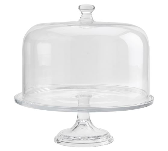 glass cake stand with dome