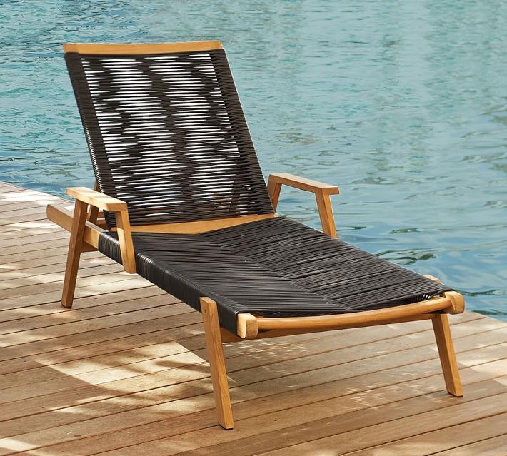 Palmer Rope Stacking Outdoor Chaise Lounge | Pottery Barn