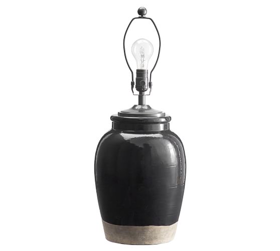 black ceramic lamp base