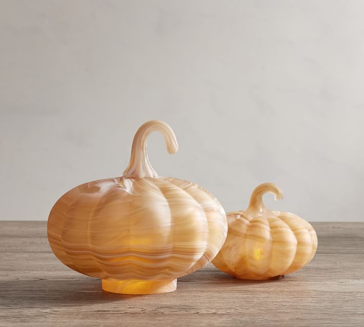 NEW POTTERY BARN LARGE BEAUTIFUL MOSAIC MIRRORED CLAY DESIGN GLASS PUMPKIN