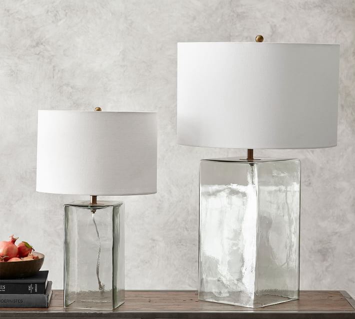 pottery barn glass table lamp