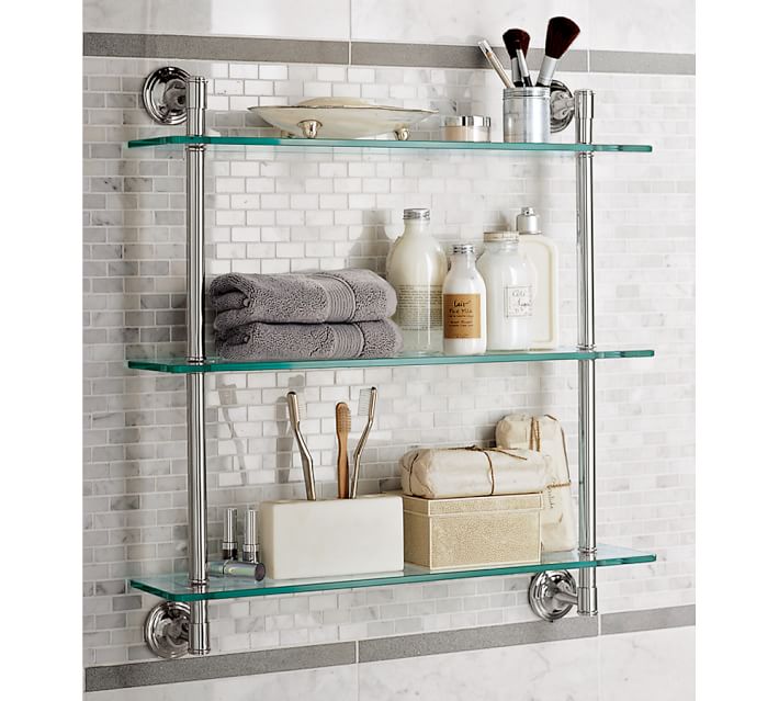 Mercer Triple Glass Shelf Pottery Barn