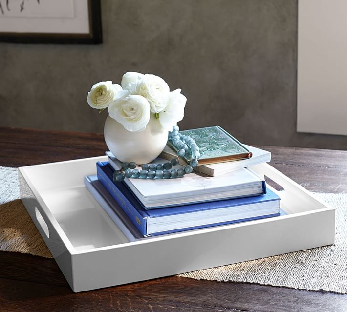 white square tray