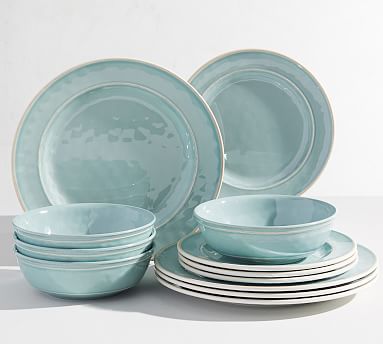 12-Piece Cabana Melamine Dinnerware Set 