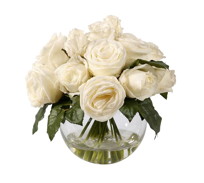 artificial white roses