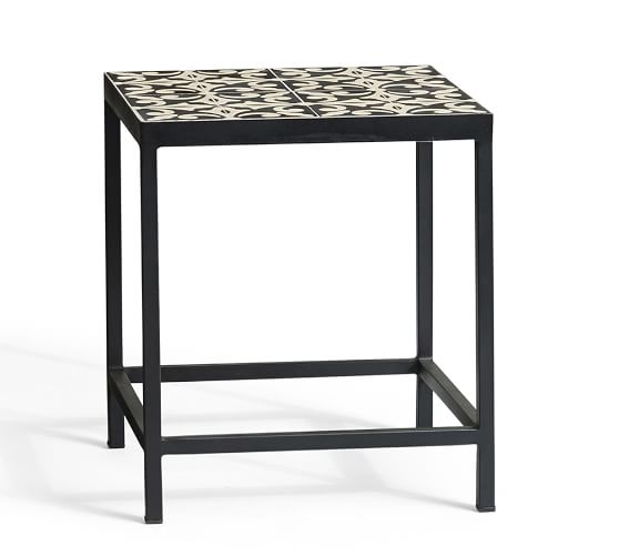 Square Tile Outdoor Side Table Pottery Barn