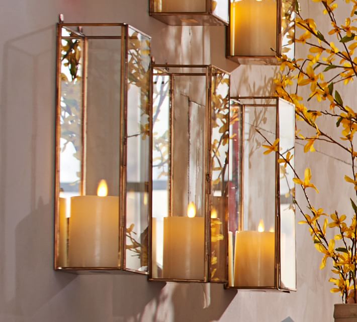 Meredith Mirrored Wall Mount Pillar Candle Box Holder Pottery Barn - Mirror Wall Candle Holders Meredith Mirrored Wall Mount Pillar Candle Box Holder Pottery Barn - Mirror Wall Candle Holders