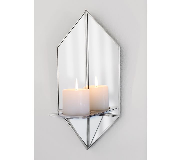 Lexa Wall Mounted Candle Holder Pottery Barn - Mirror Wall Candle Holders Lexa Wall Mounted Candle Holder Pottery Barn - Mirror Wall Candle Holders