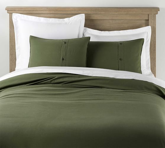 The Emily Meritt Garment Dyed And Triple Washed Organic Cotton Duvet Cover Shams Army Pottery Barn - Linen Olive Green Bedding The Emily Meritt Garment Dyed And Triple Washed Organic Cotton Duvet Cover Shams Army Pottery Barn - Linen Olive Green Bedding