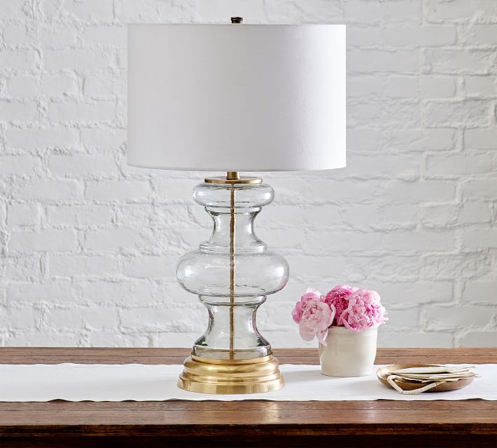 pink glass lamp base