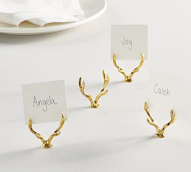 gold place card holders