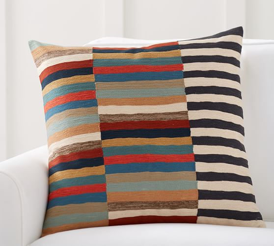 striped pillows pottery barn