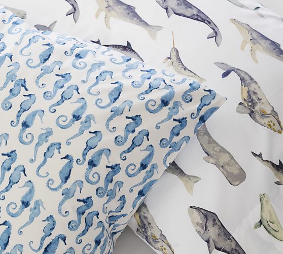 pottery barn whale sheets