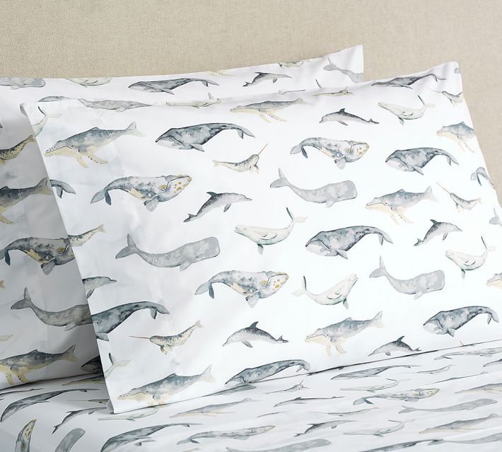 pottery barn whale sheets