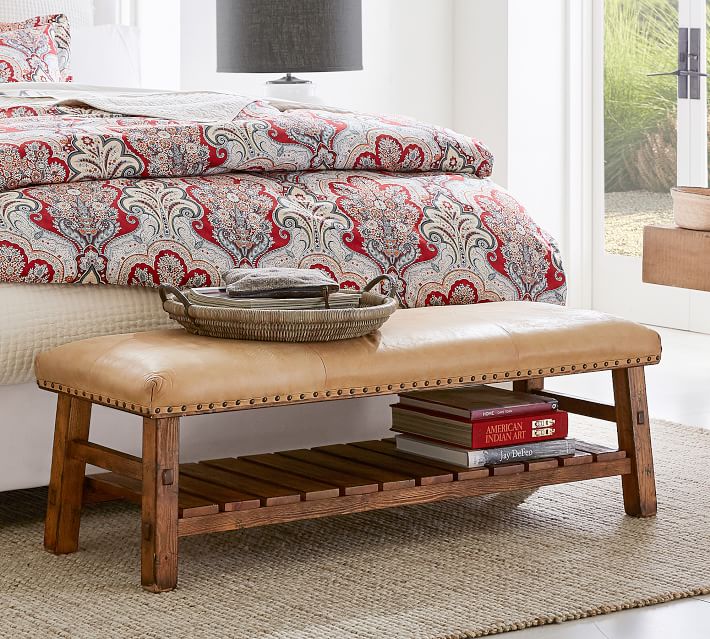 Caden Leather Bench Pottery Barn - Leather Bed Bench Caden Leather Bench Pottery Barn - Leather Bed Bench