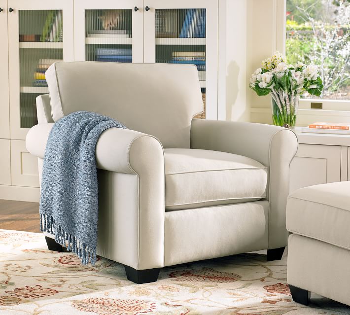 small upholstered armchair