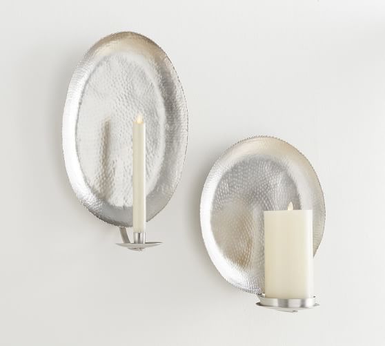 silver candle sconces