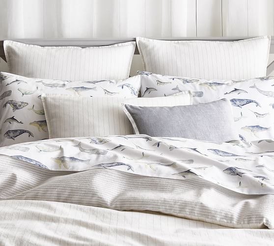 pottery barn whale sheets