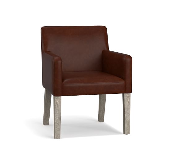 Classic Leather Dining Chair Armchair Pottery Barn