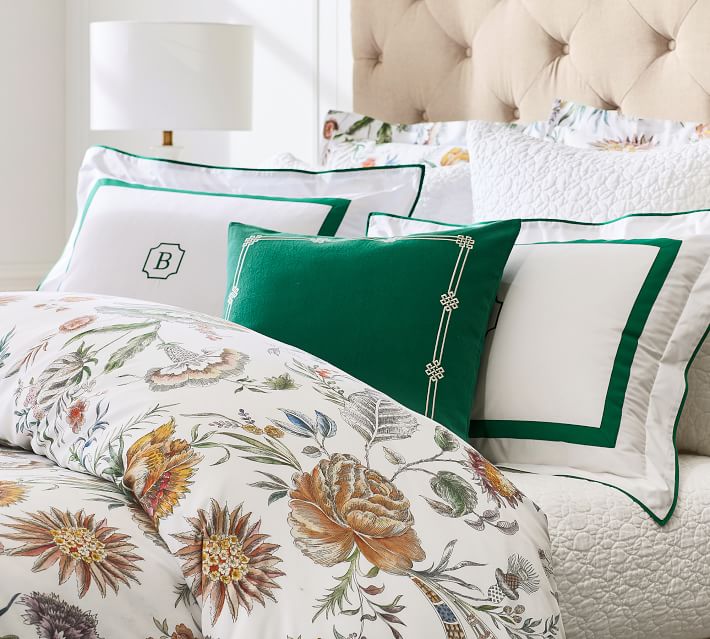 Verona Floral Print Organic Cotton Patterned Duvet Cover & Sham