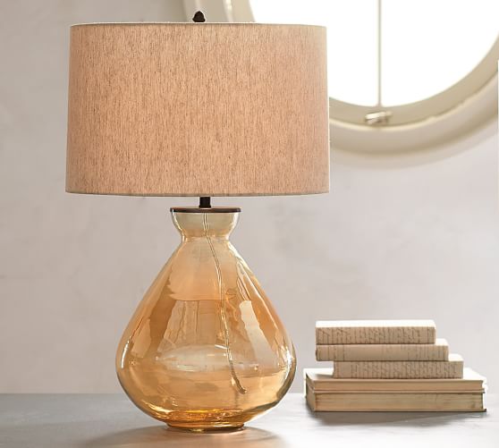 amber glass table lamp