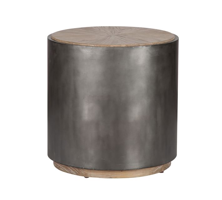 Brockton Metal Wrapped Side Table Pottery Barn