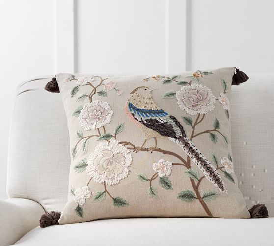 throw pillows with birds on them