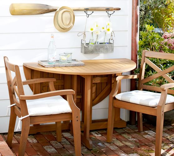 Hampstead Teak Round Drop Leaf 48 Dining Table Pottery Barn - Round Drop Leaf Kitchen Table And Chairs