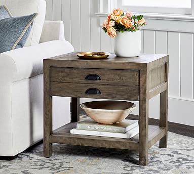 Architects Reclaimed Wood Side Table Pottery Barn